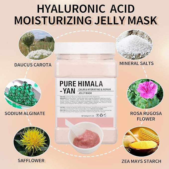 Jelly Mask For Facials, Vajacial Jelly Mask, Face Mask For Instant Hydration, Vegan Peel Off Face Mask, For Cleaning, Calming (Pure Himala Yan)