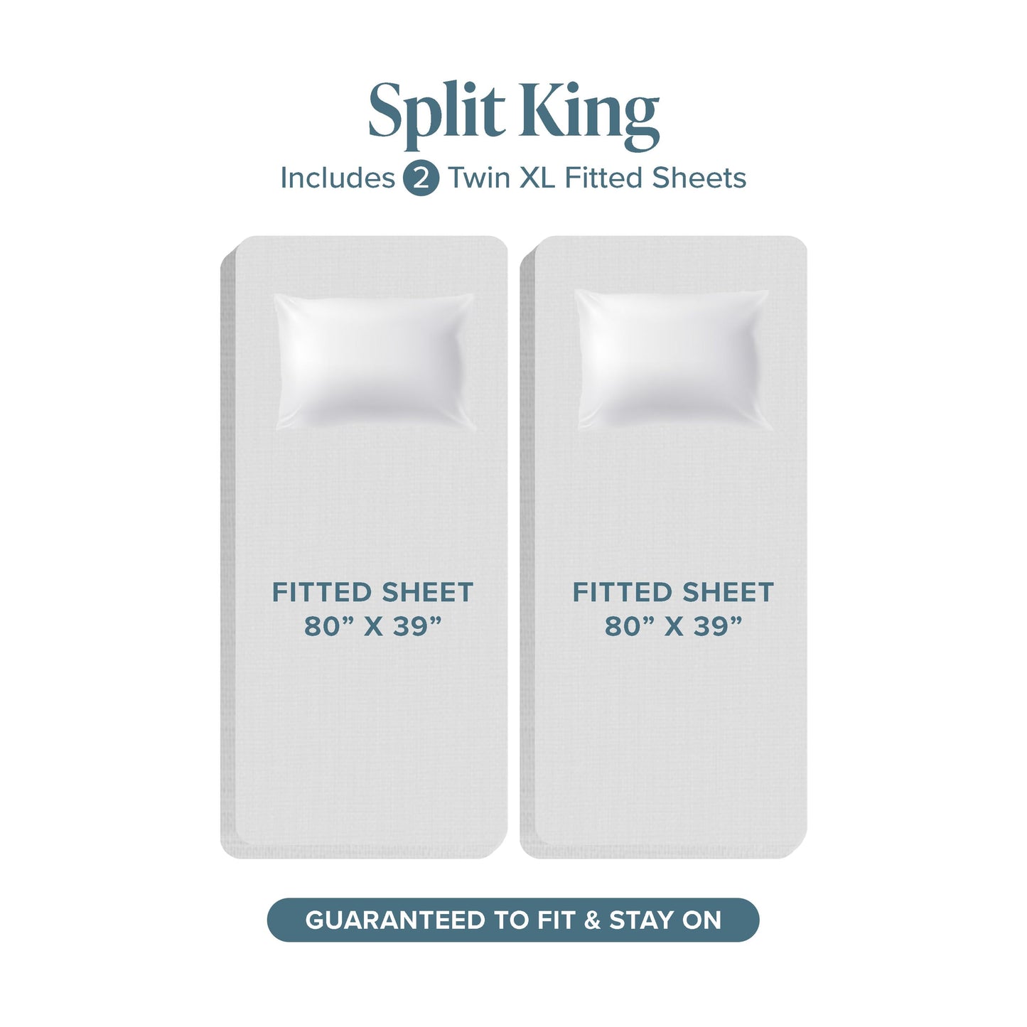 Bare Home 100% Organic Cotton Split King Sheet Set - Crisp Percale Weave - Lightweight & Breathable - Bedding Sheets & Pillowcases (Split King, White)