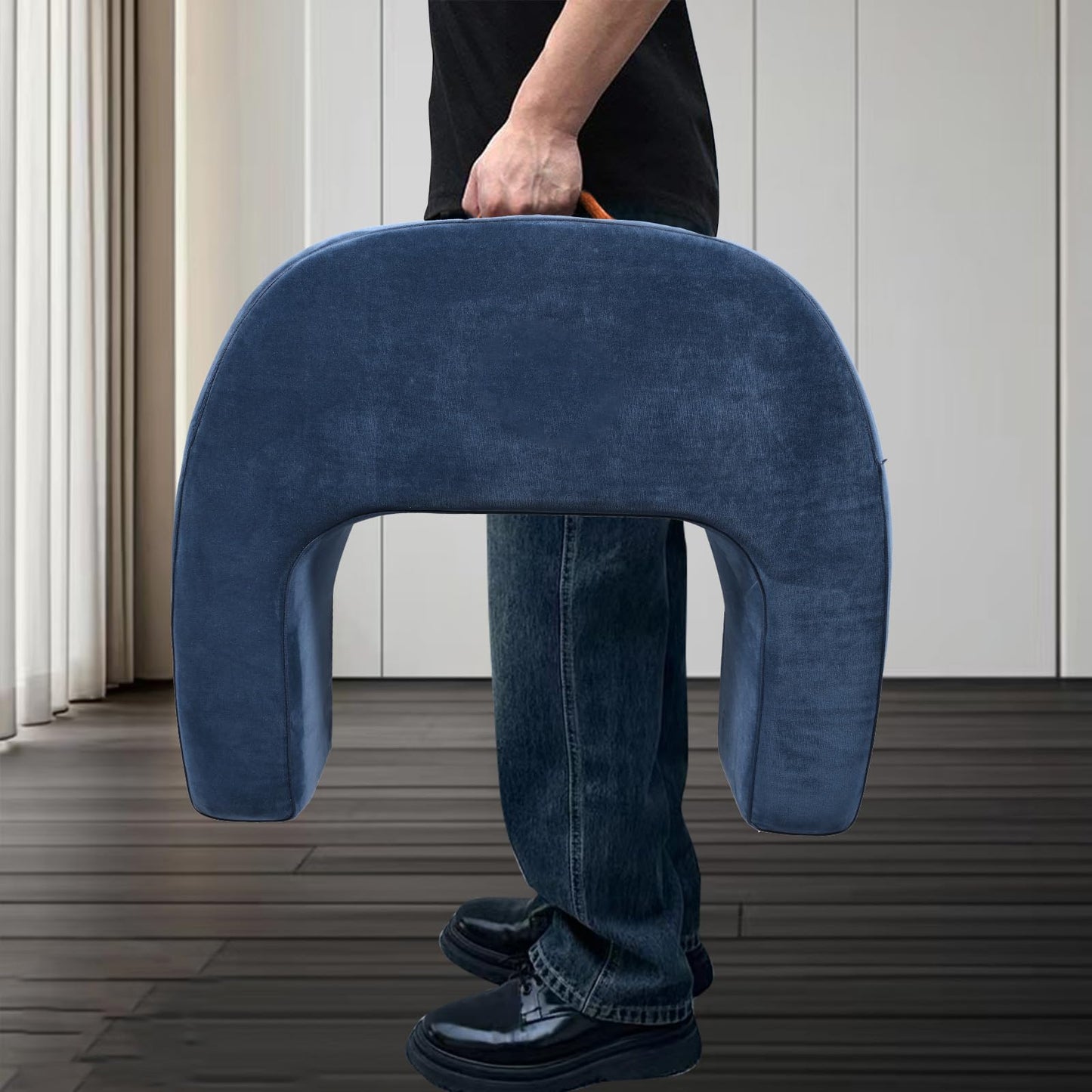 ByNaRIX Reading Pillow for Gaming, Lap Desk Pillow for Laptop, Extra Large Arm Rest Pillow for Adult Working, Playing, Crocheting, Steam Deck Switch/Sitting in Bed Floor Couch Sofa Blue