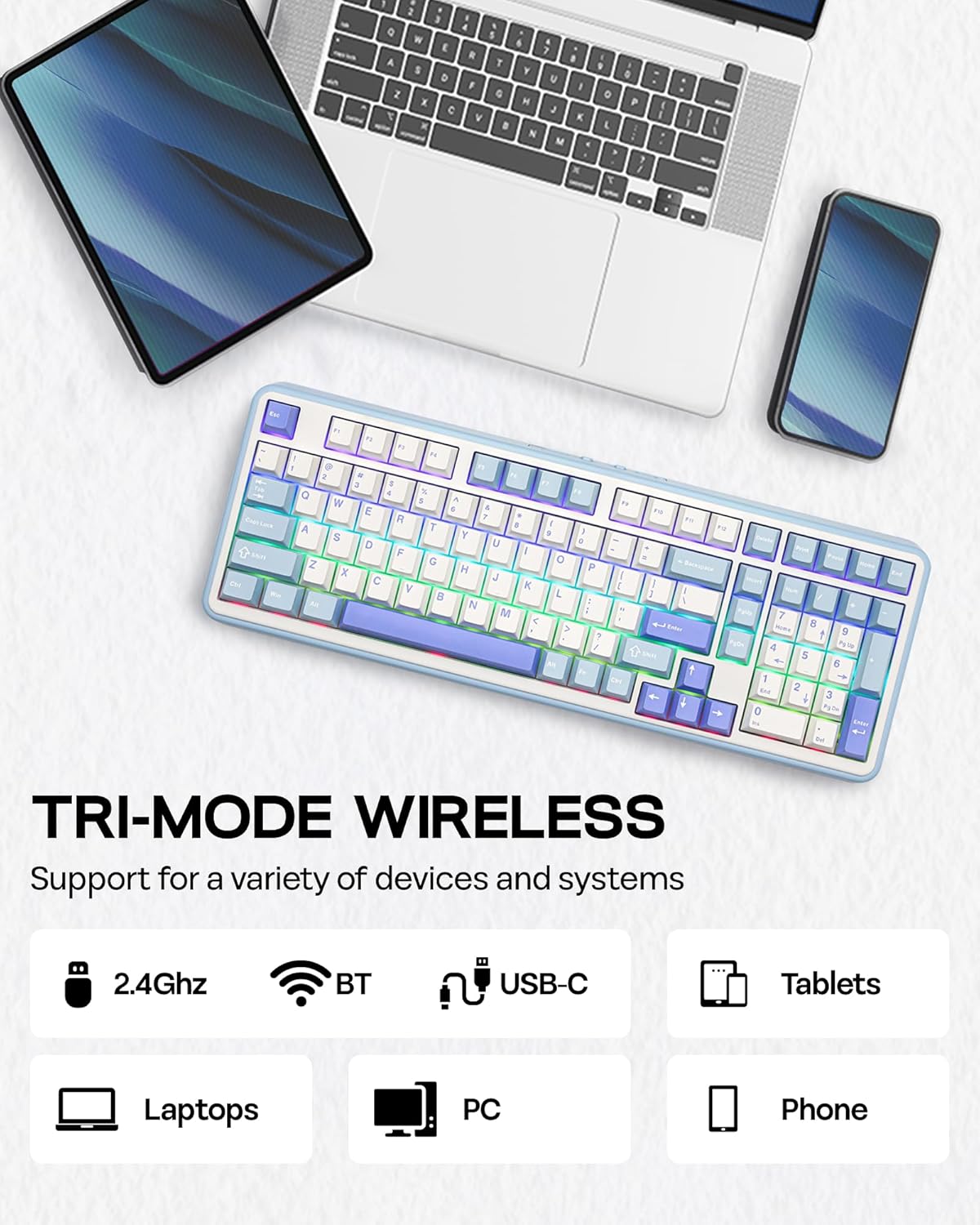 EPOMAKER TH99 Tri-Mode Wireless Mechanical Keyboard with 8000mAh Battery