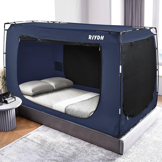 Bed Tent Bed Canopy BunkTwin Size Tents for Adult and Kids- Original Design Portable Dream Tent Indoor Sleeping Tents 80% Blackout with 3 Doors Breathable Big Space Tents