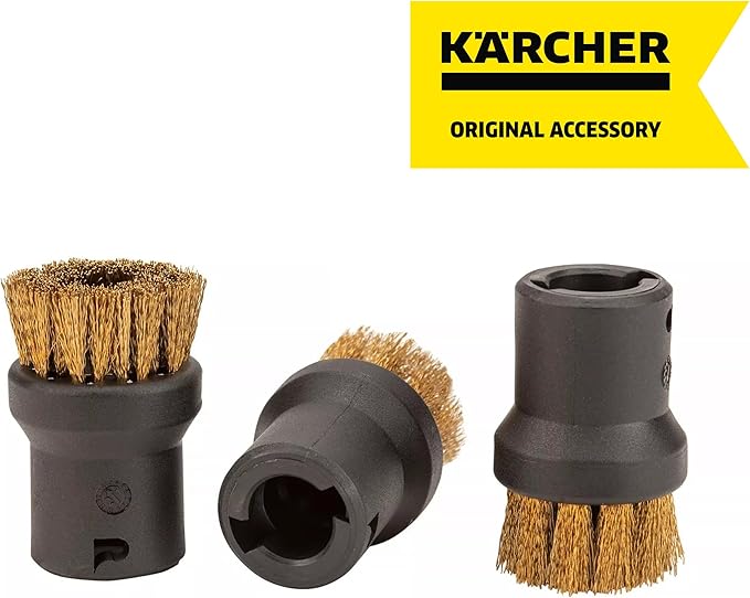 Kärcher Brass Brush Set for Karcher SC3 Steam Cleaner - Dirt, Grimes and Grout Cleaner - 3 Pack