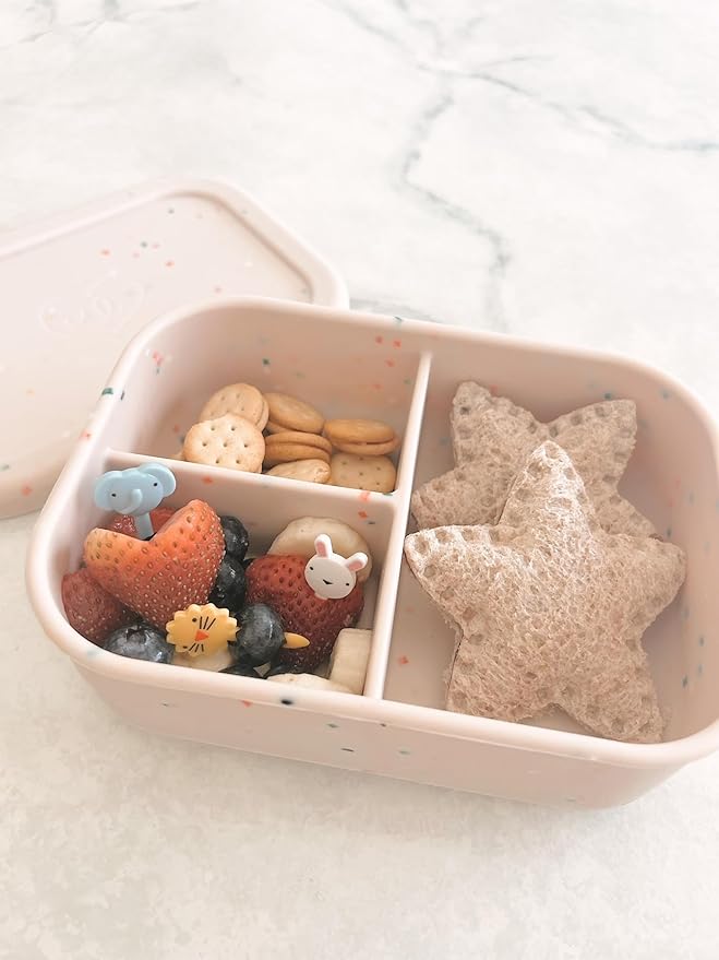 Ullabelle Leak Proof Bento Box Food-Grade Silicone Bento, BPA, Phthalate, Lead, & PVC Free - Bento Lunch Box for Daycare, Kids, & Adults - Leak Resistant Sets With Lids Snack Box Container (Grey)