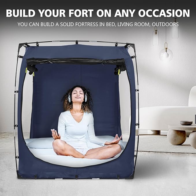 Bed Tent Bed Canopy Full Size Tents for Adult and Kids- Original Design Portable Dream Tent Indoor Sleeping 80% Blackout with 3 Doors Breathable Big Space Tents