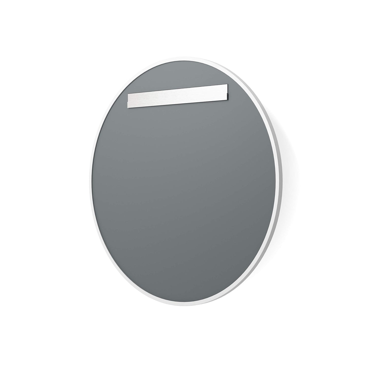 Better Bevel 36” x 36” White Rubber Framed Mirror | Round Bathroom Wall Mirror