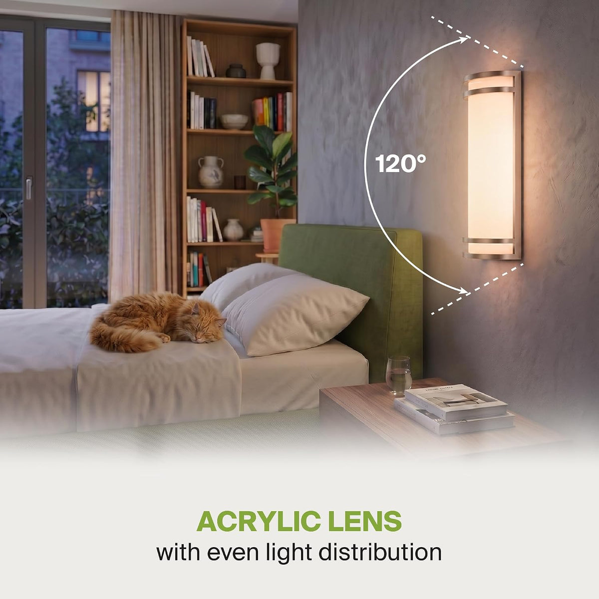 ASD Indoor LED Wall Sconce Lights, Brushed Nickel 3000/4000/5000K ETL
