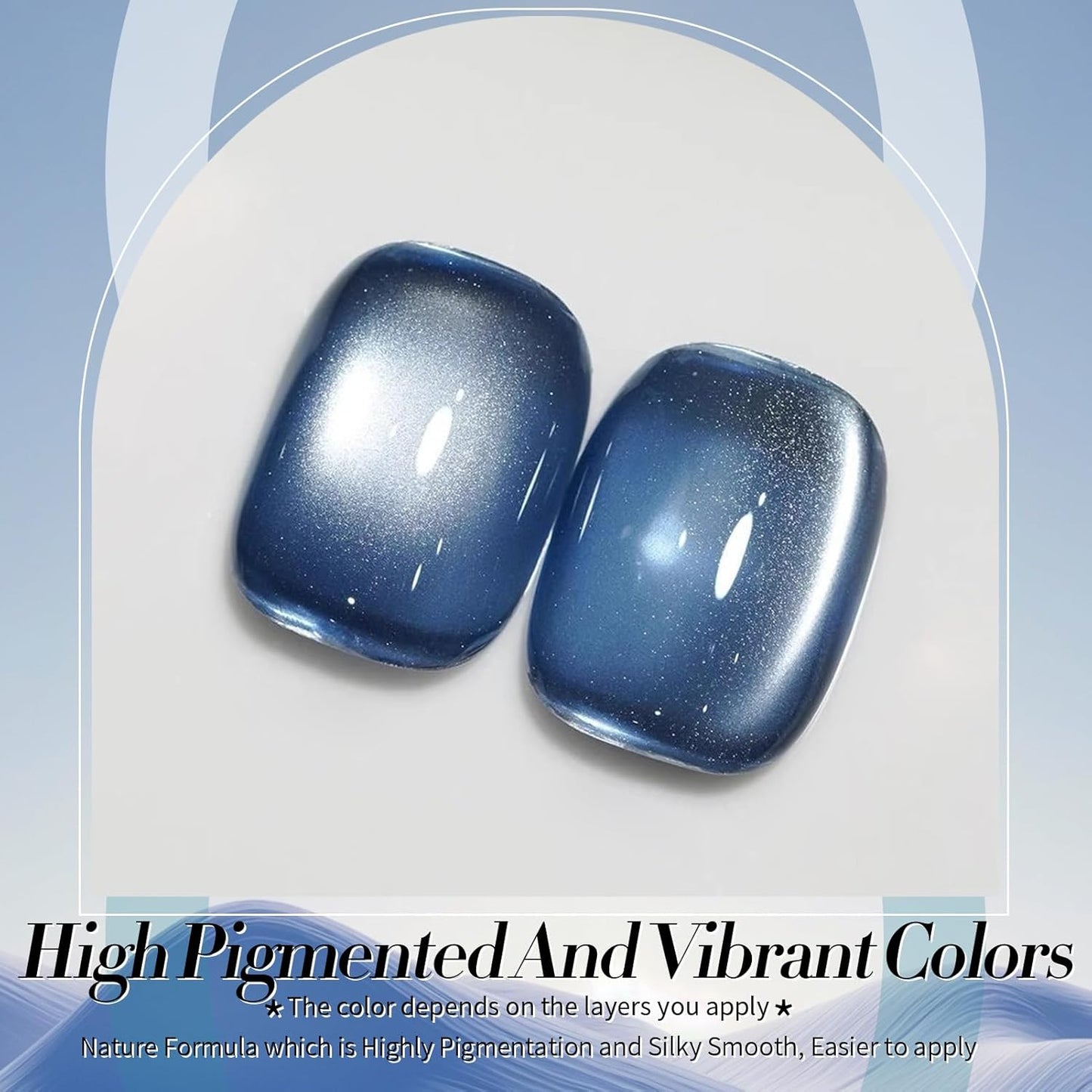 Born Pretty Cat Magnetic Eye Gel Nail Polish,Dark Blue Lover Jelly Glass Magnetic Gel Polish Glitter Soak Off Nail Art Salon Manicure Home Gift 15ml