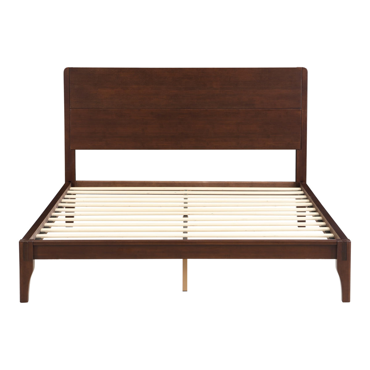 Merax Full Size Bamboo Platform Bed, Mid-Century Modern Bed Frame with Tall Headboard, Solid Sustainable Bedframe Full-Size, Wood Slat Support, No Box Spring Needed, Easy Assembly, Espresso
