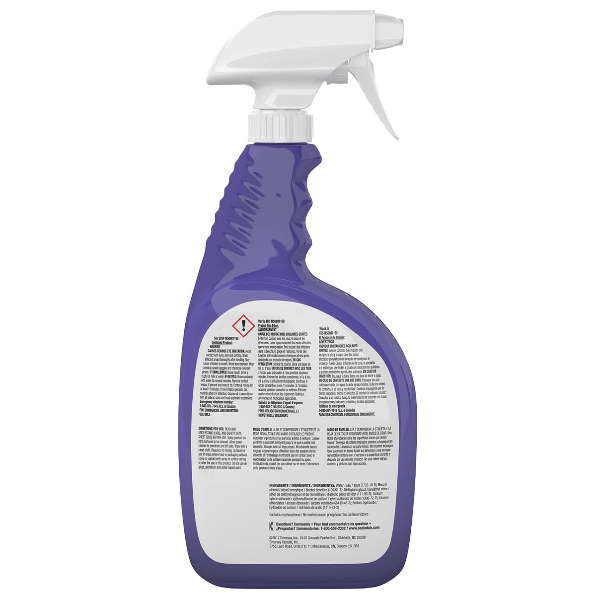 Diversey CBD540564 Whistle Plus Professional Multi Purpose Cleaner & Degreaser, Heavy Duty Stain Remover with Citrus Scent, Ready-to-Use Capped Spray, 32-Ounce (Pack of 8)