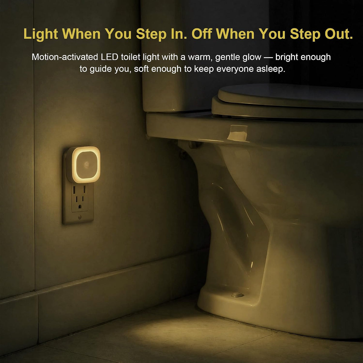 YUNLEX Night Lights Plug into Wall Motion Sensor, Warm White, 2 Pack