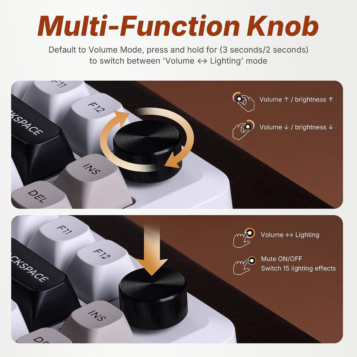 E-YOOSO Z-82 75% Tri-Mode Wireless Mech Keyboard, Hot-Swap Gasket RGB Knob