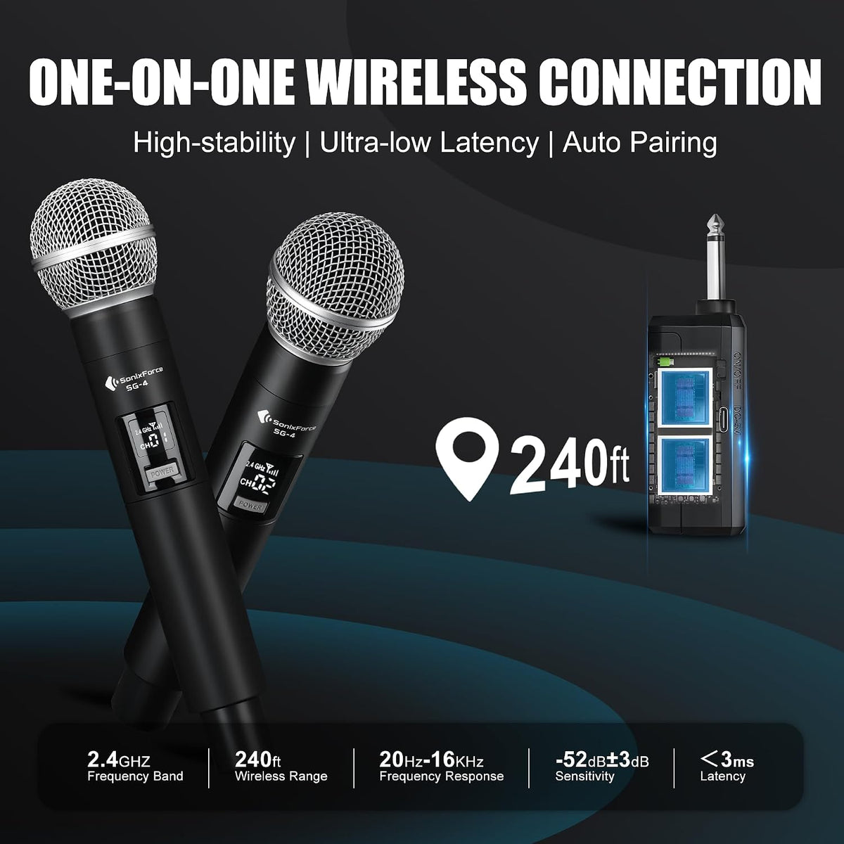 Wireless Microphone for Singing, Karaoke Microphone for Speaker