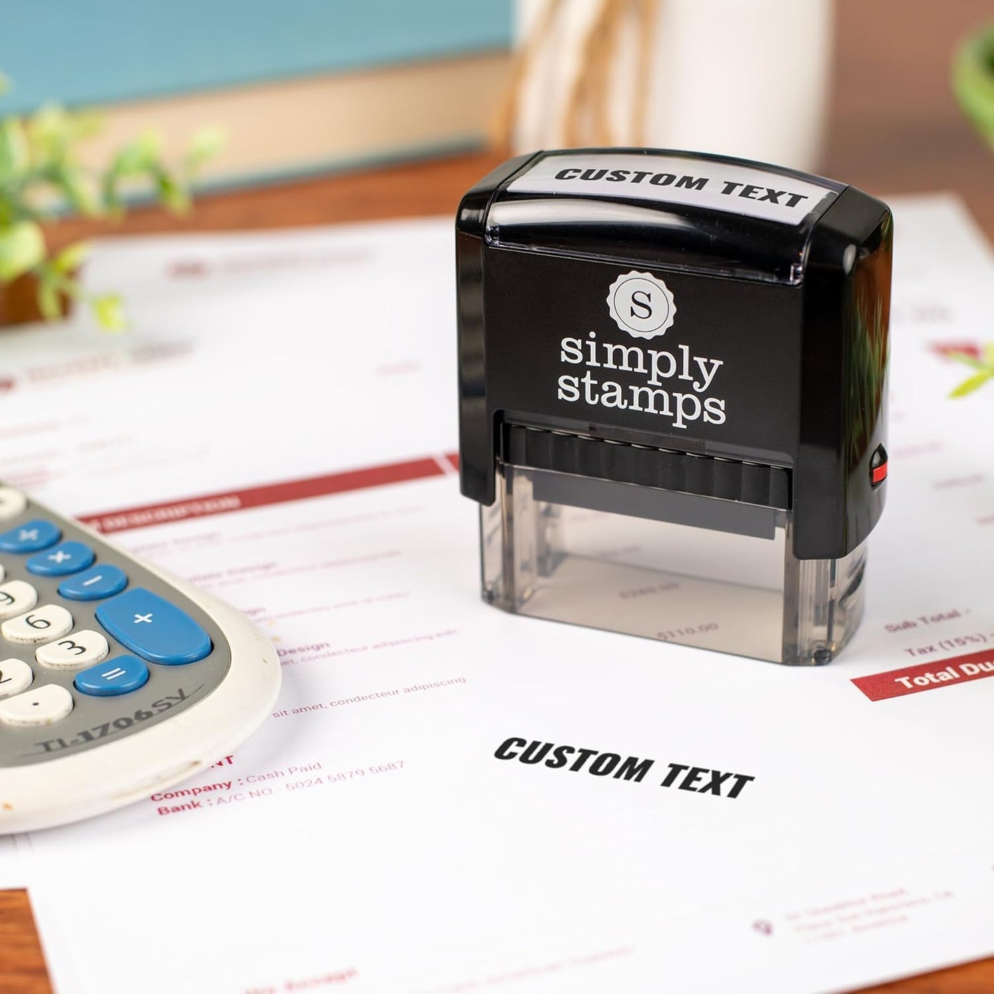 Custom Text Office Stamp | 4 Different Sizes | 20 Designs | Multiple Color Options | Up to 3 Lines of Text | Perfect for Quick Validation of Office Documents (Custom Text, Medium)