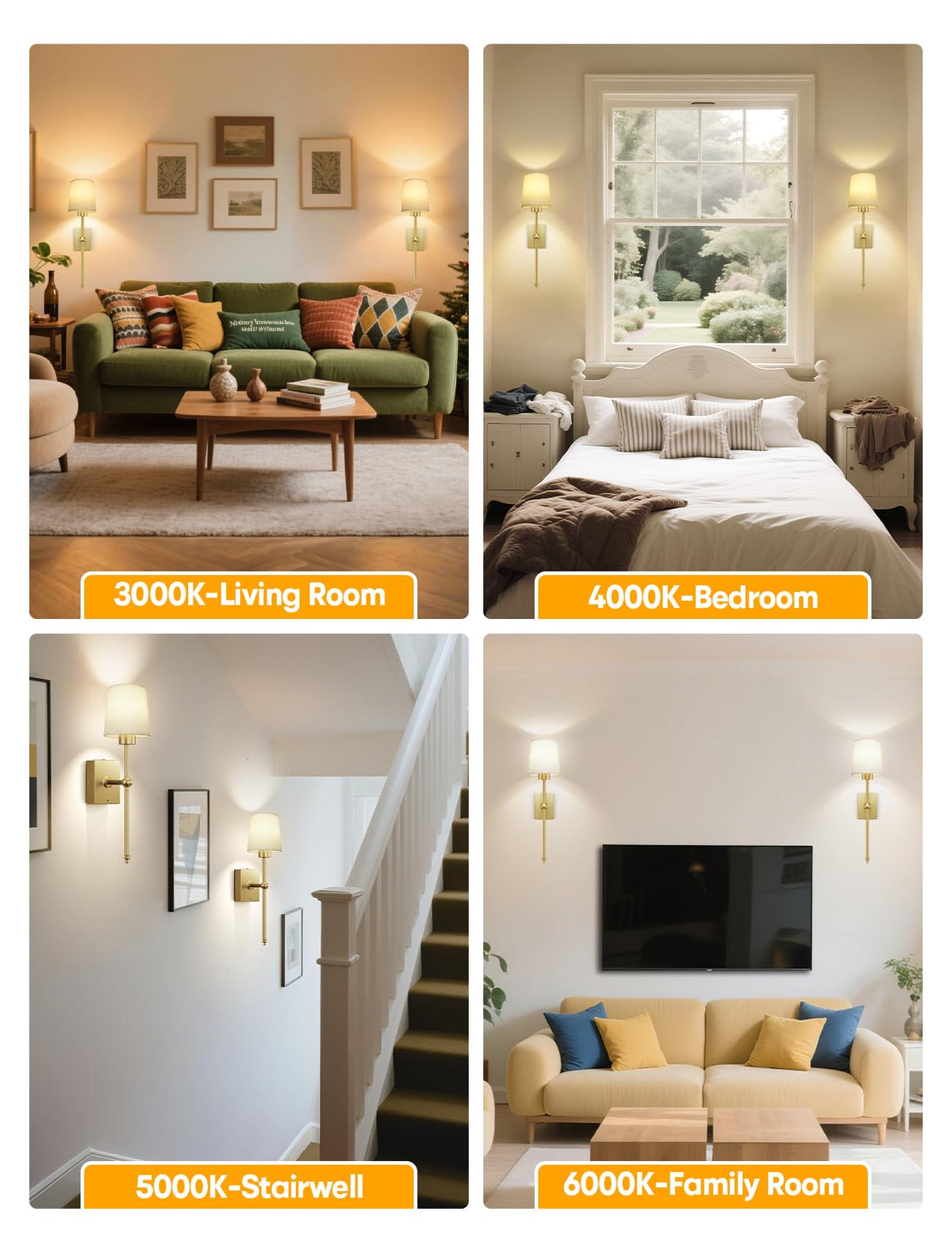 Battery Operated Wall Sconce Set of 2 - Gold Rechargeable 8000mAh Dimmable LED Wall Lights with Remote & Timer, Wireless Wall Lamps for Bedroom, Hallway, Living Room Decor