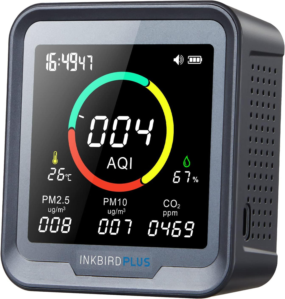 INKBIRDPLUS 6-in-1 Indoor Air Quality Monitor, CO2 Monitor in Home, Room