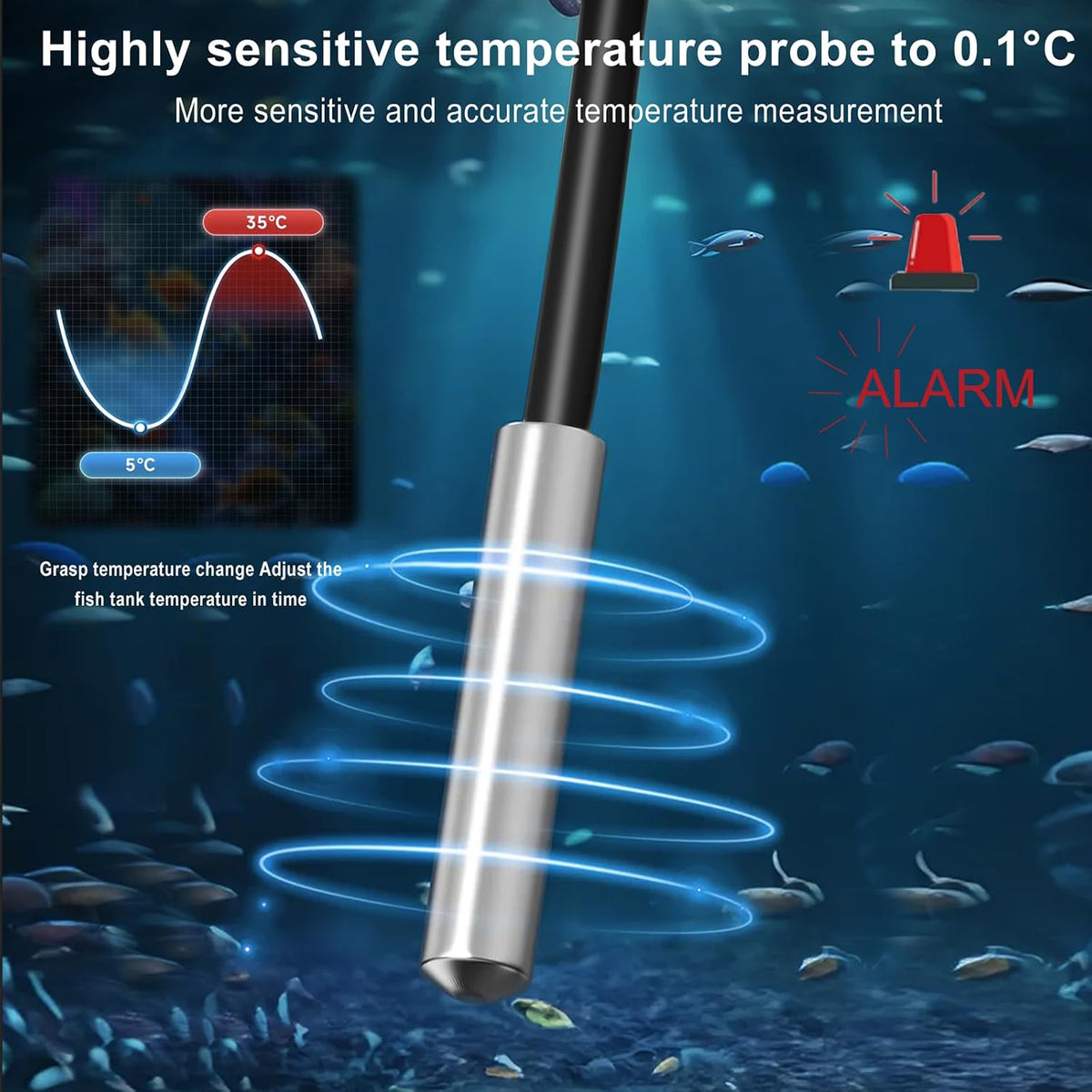 2 pcs Refrigerator Thermometer Freezer Alarm Digital Freezer Thermometer Fridge Thermometer with Extra Sensor high and Low Temperature Alarm (2, Black, ZZ10)