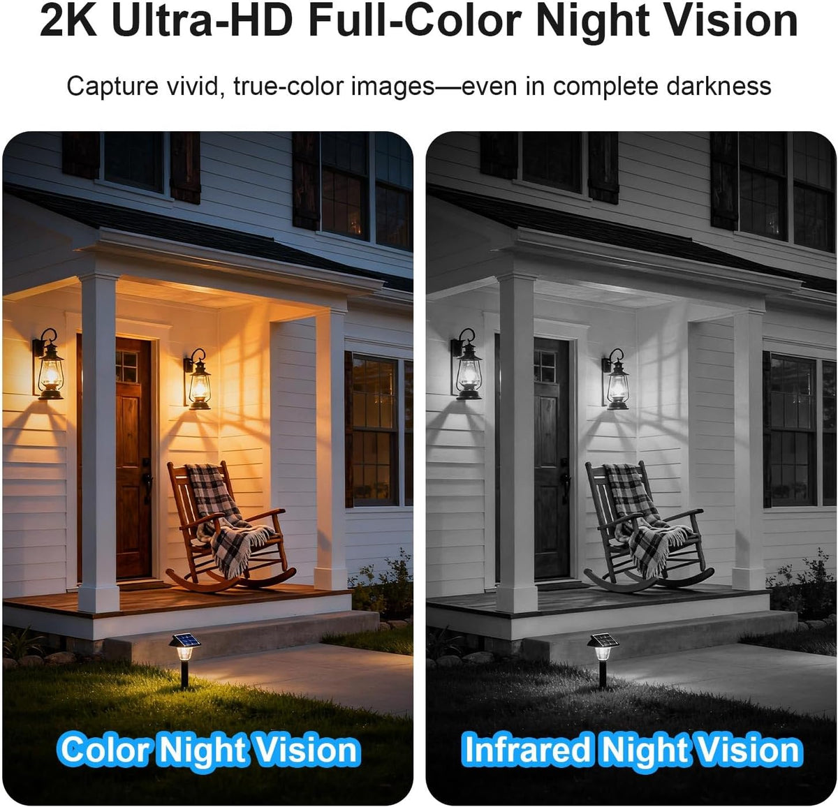 HOSAFE.COM 360° View WiFi Solar Security Cameras Wireless Outdoor