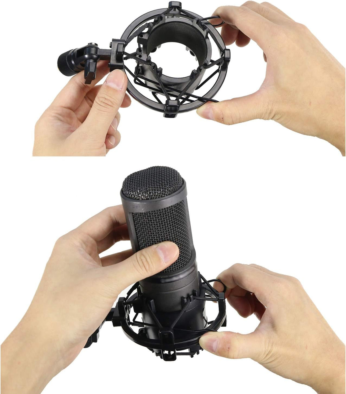 AT2020 Shock Mount with Pop Filter - Foam Windscreen with Microphone Shockmount Reduces Vibration Noise and Blocks Out Plosives for Audio Technica AT2020 AT2035 ATR2500 Condenser Mic by YOUSHARES