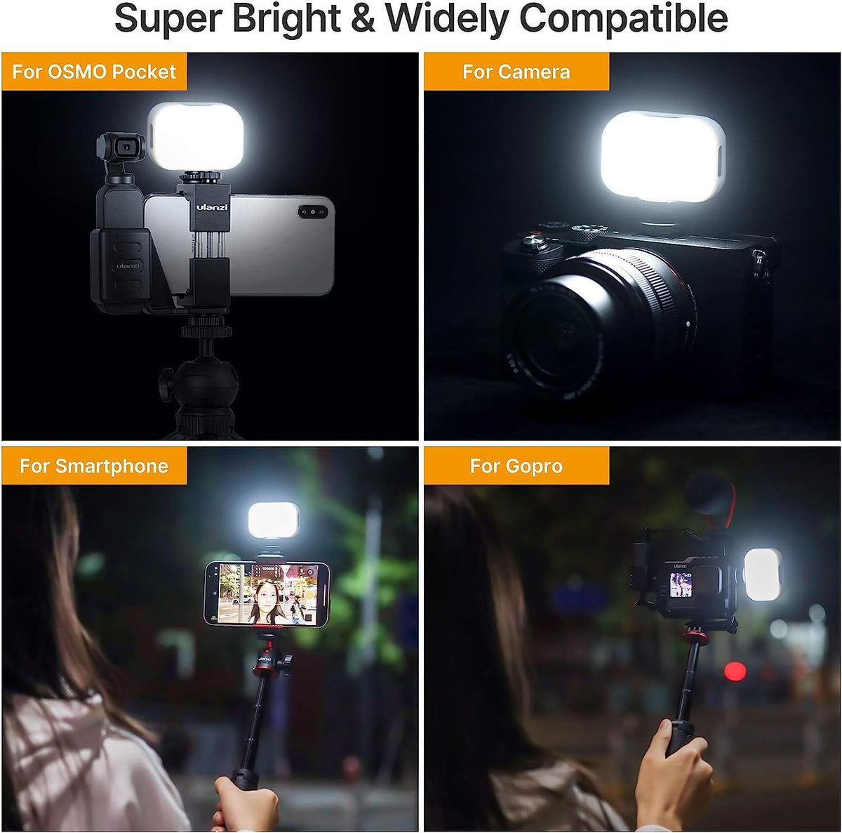 PICTRON VL28 LED Light for iPhone, Mini LED Camera Light Rechargeable 5600K