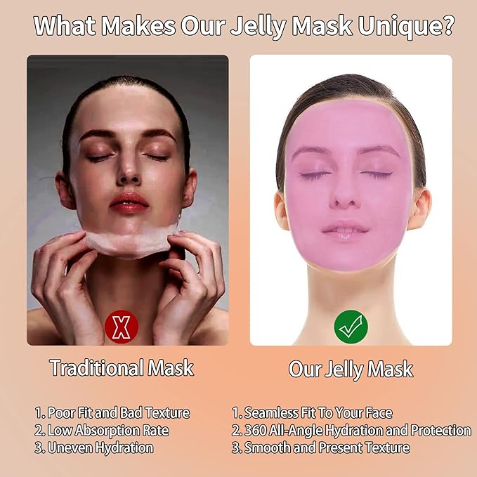Jelly Mask For Facials, Vajacial Jelly Mask, Face Mask For Instant Hydration, Vegan Peel Off Face Mask, For Cleaning, Calming (Pure Himala Yan)