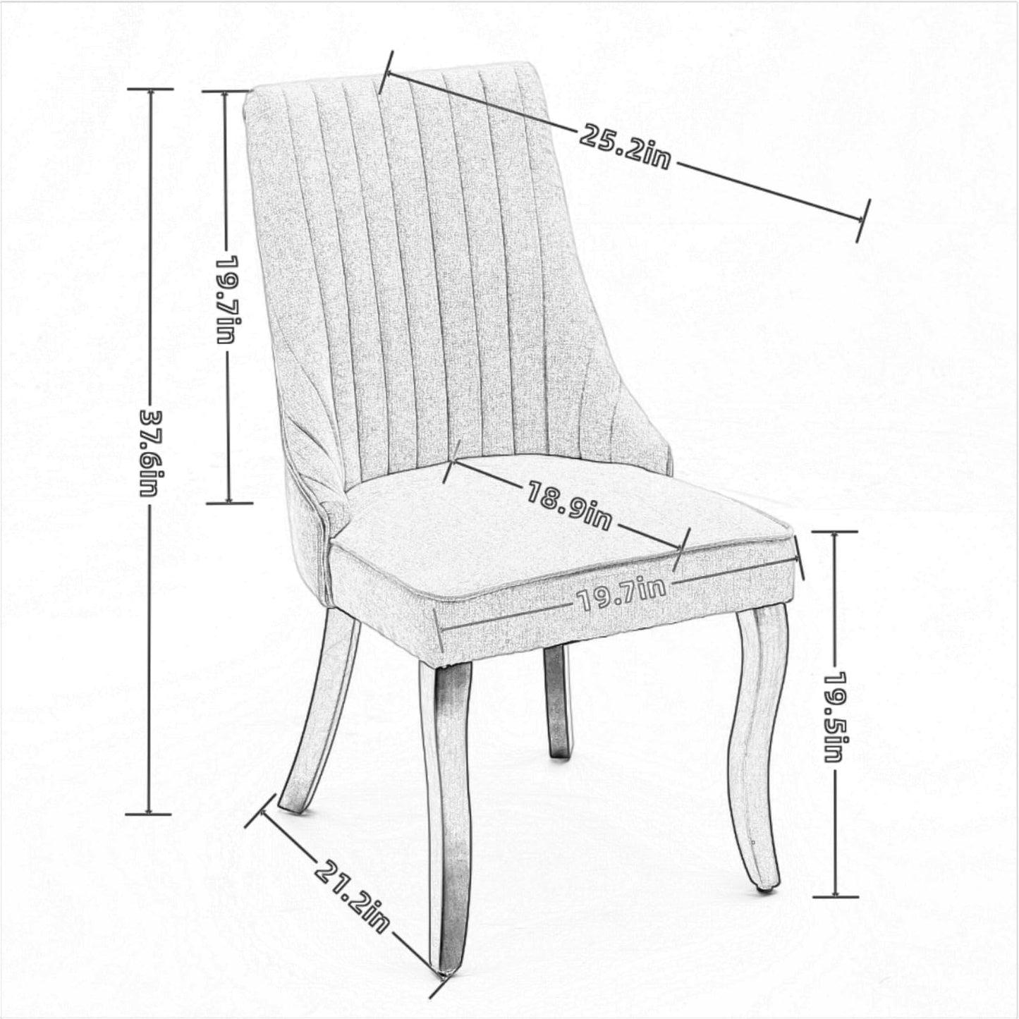 LKTART Upholstered Dining Chairs Set of 6, Solid Wood Kitchen Dining Room Chairs with Thicken Padded and Nailhead Trim for Home Kitchen Bedroom Beige