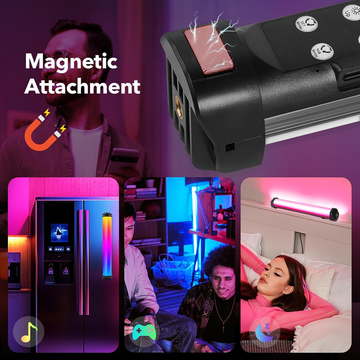 Handheld Light Wand, RGB LED Video Light Stick, LED Video Wand