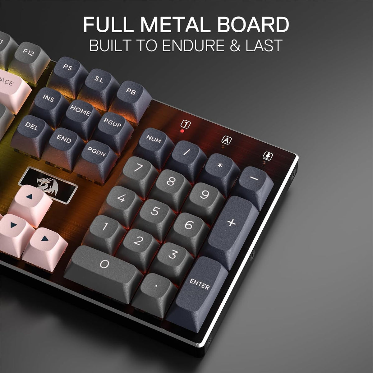 Redragon K556 Wired RGB Mechanical Gaming Keyboard, 104-Key Aluminum Board
