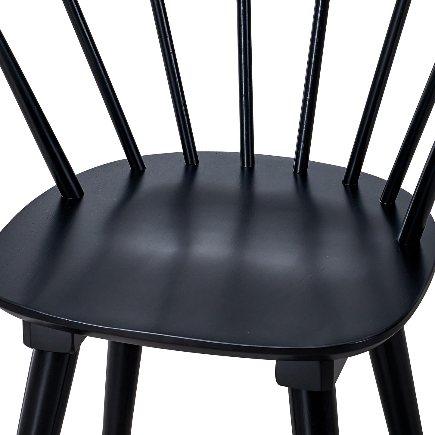 DUHOME Wooden Black Dining Chairs Set of 4, Windsor Dining Room Chairs with Arms Farmhouse Spindle Back Wood Kitchen Chairs with Curve Back, Mid Century Modern Style