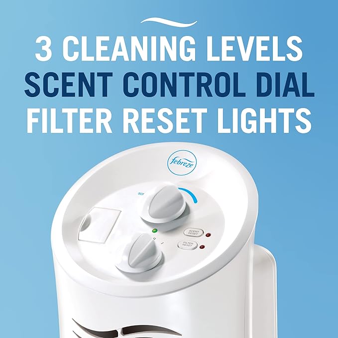 Febreze HEPA-Type Mini Tower Air Purifier, Small Room, FHT180W