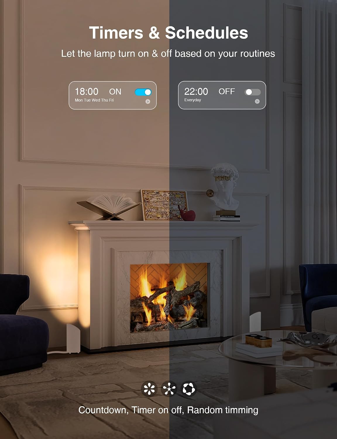 SUNVIE 5W Smart Floor Can Light Up Lights Indoor, APP Control, RGBCW, 2PCS