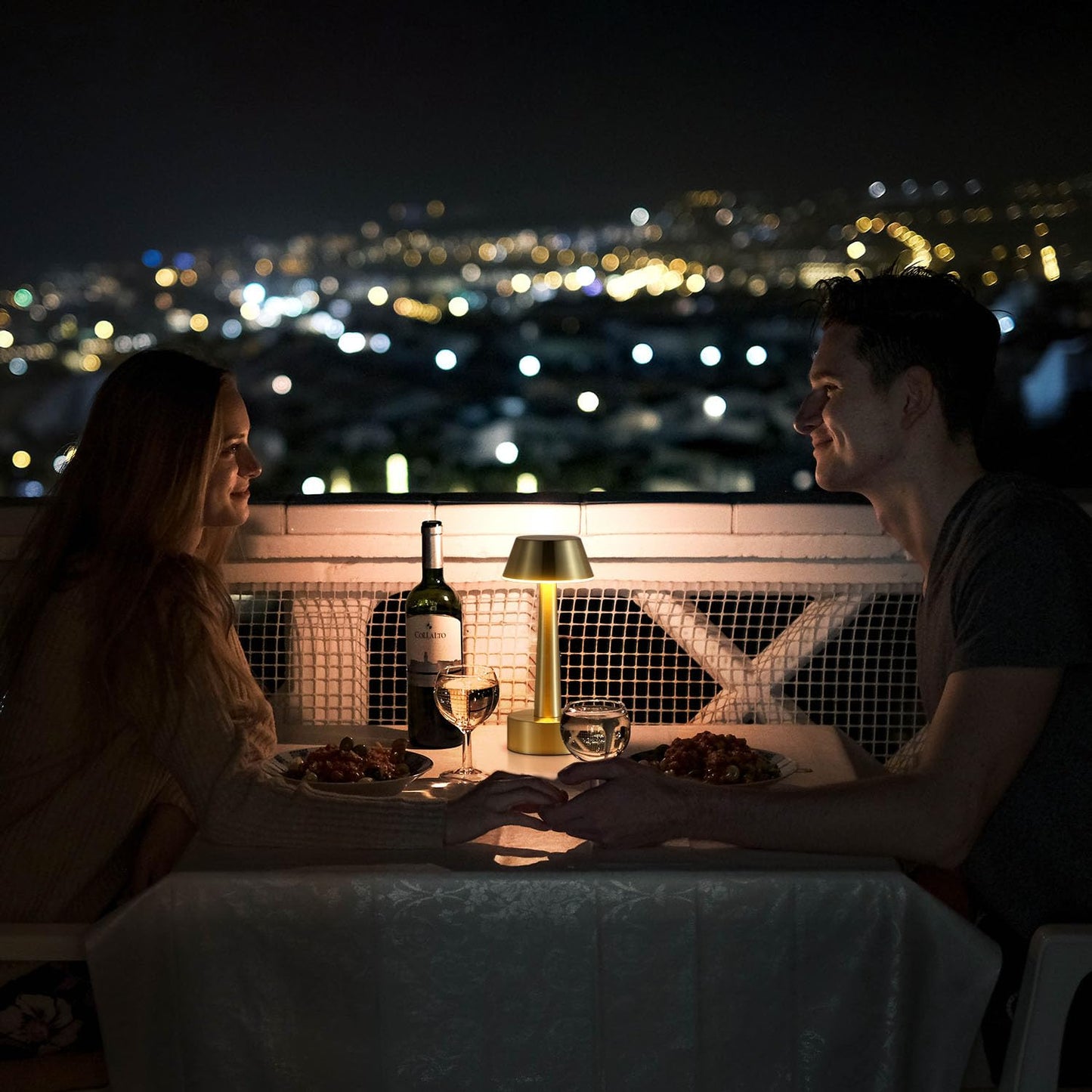 UMEXUS Cordless Small Table Lamp for Bar Restaurant, Rechargeable Battery Operated Touch Lamps, Gold 3-Way Dimmable Metal Portable Bedside Mini Night Light for Outdoor, Home Decor