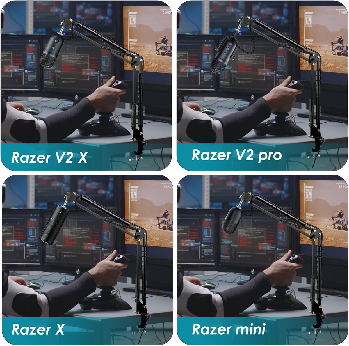 Mic Boom Arm for Razer Seiren V3 Mini Microphone - Adjustable Mic Arm Compatible with Razer Seiren V2 X, Seiren Mini and Seiren X, Mic Stand Great for Streaming, Gaming, Podcast by YOUSHARES