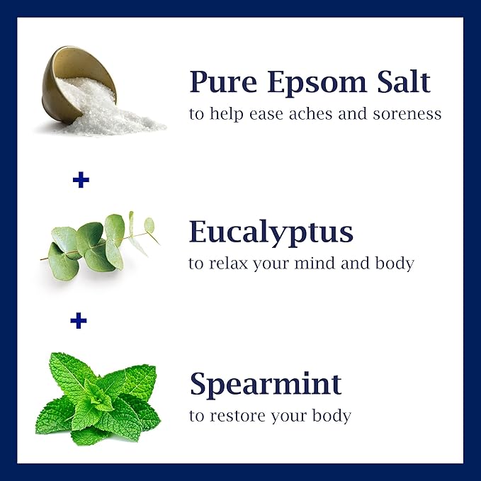 Dr Teal's Epsom Salt Soaking Solution and Foaming Bath with Pure Epsom Salt, Eucalyptus 3 Pound Bags, and 34 Ounce Bottle
