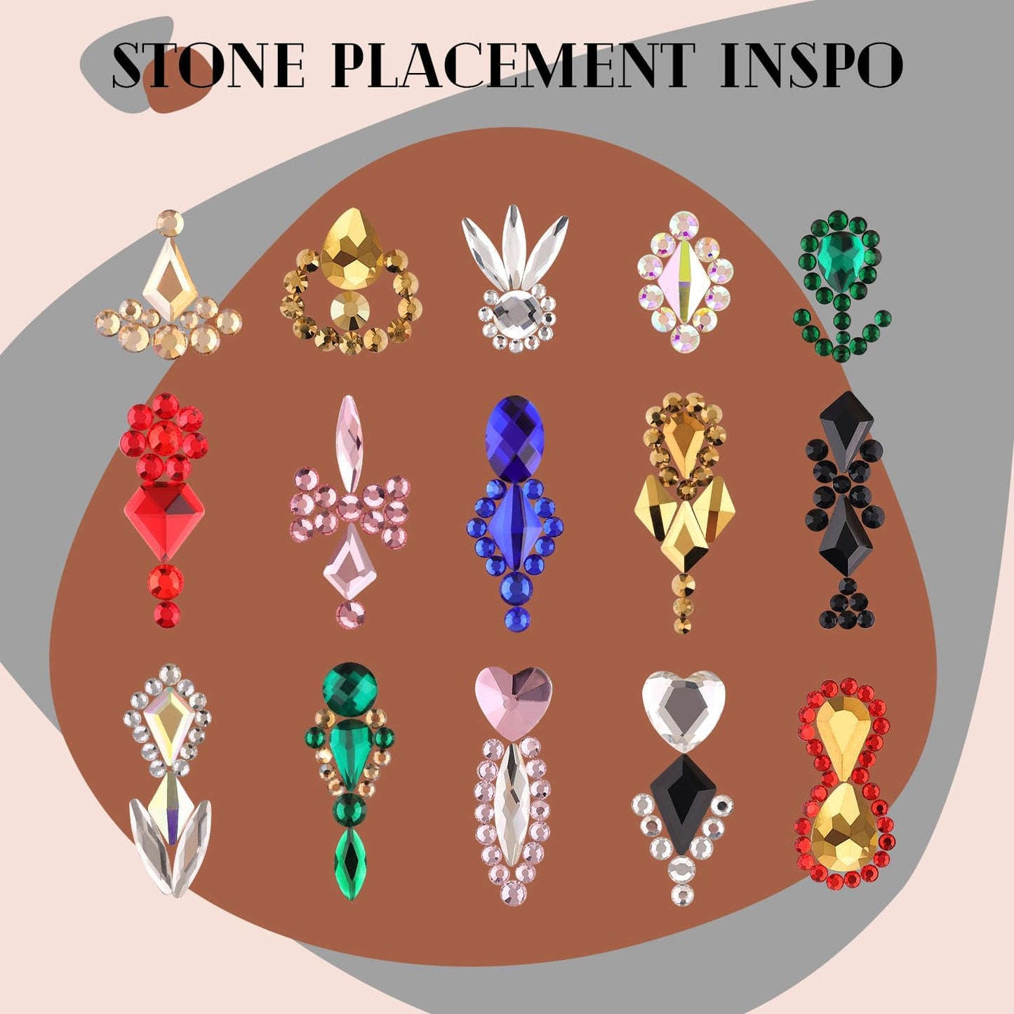 2060Pcs Pink Glass Nail Rhinestones 60Pcs Multi Shapes Flatback Nail Gems + 2000Pcs 1.5-4mm Round Crystal, Manicure Nail Charms Diamond Gemstones for Acrylic Nails Decoration