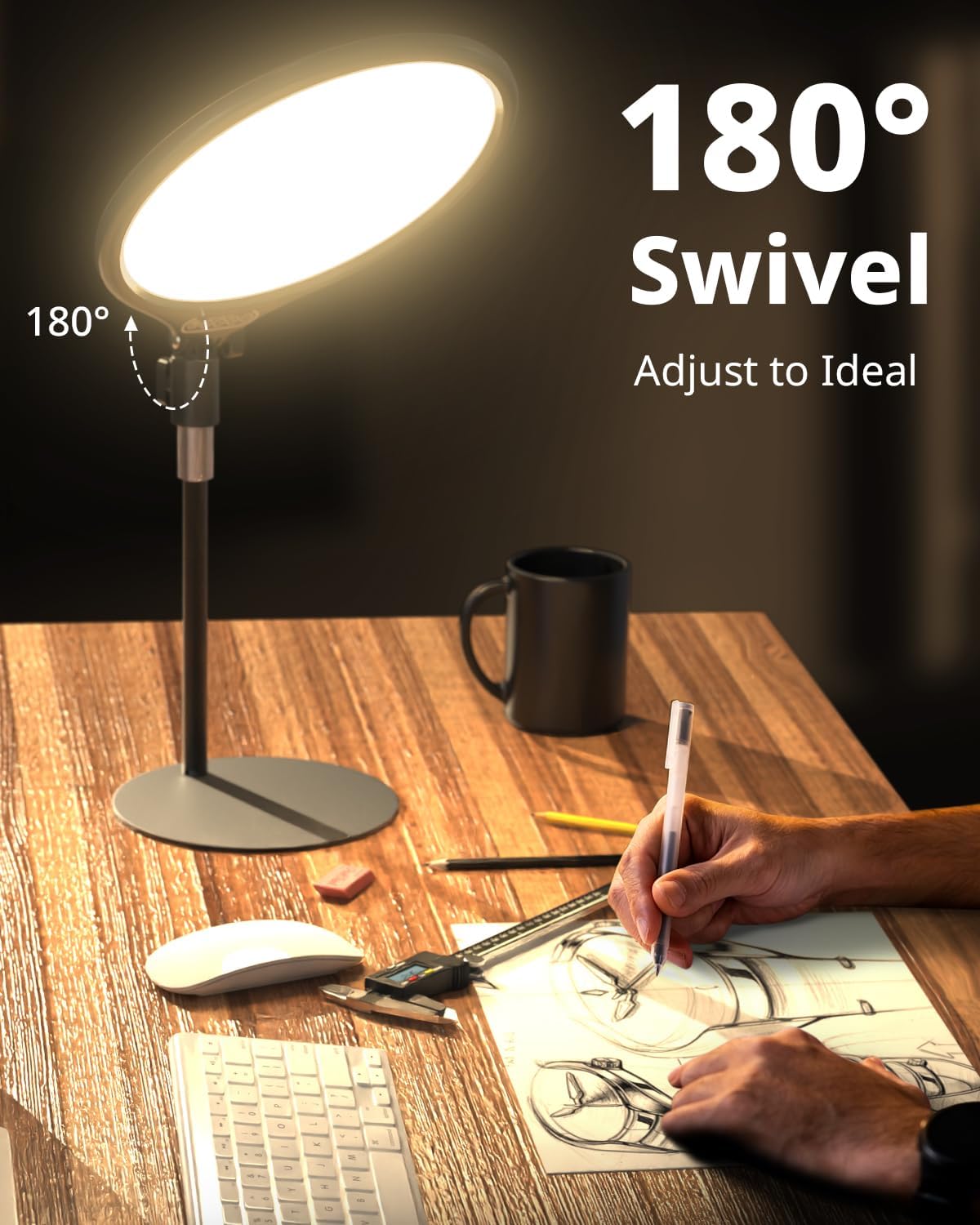 UBeesize 10.5in Laptop Ring Light with Stand and Phone Holder for Desk, Zoom Lighting for Computer, Video Recording, Streaming, Video Conference, Video Calls