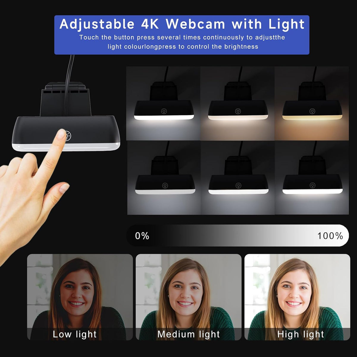 1080P Webcam for PC - PC Camera Webcam 1080P, Desktop Computer Web cam with Privacy Shutter and Tripod Autofocus, Dual Noise-USB Plug&Play,Cancelling Mics,Auto Light Correction