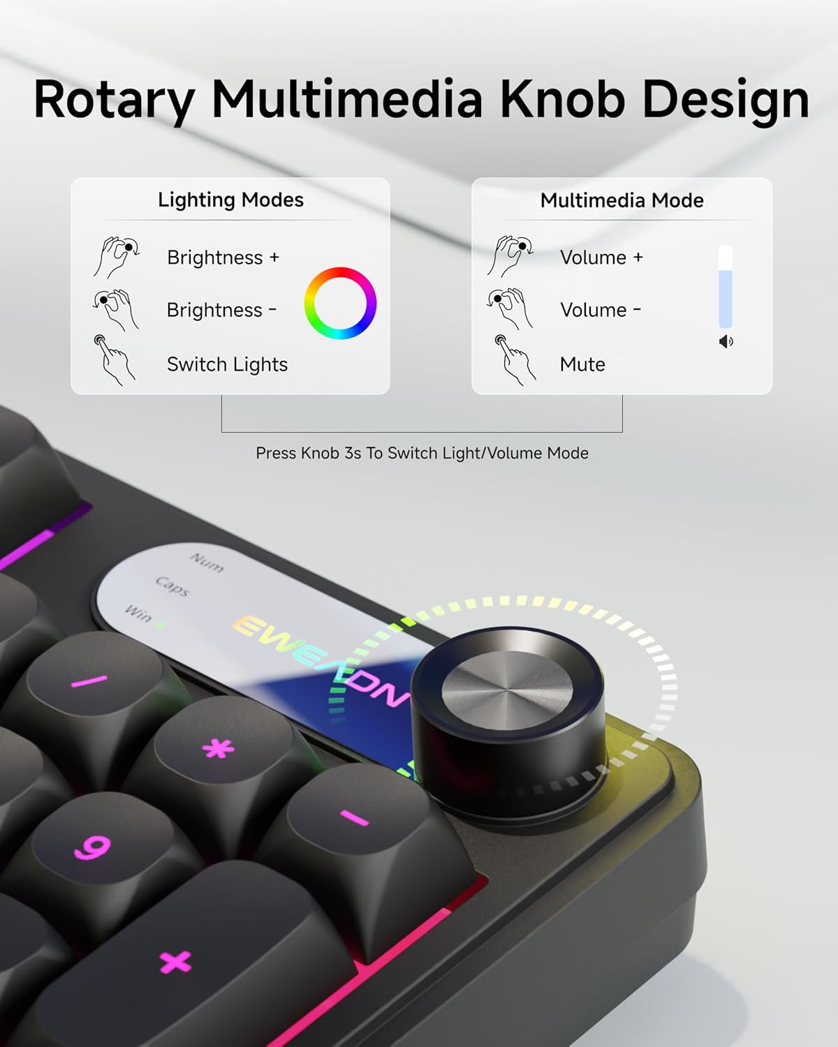 EWEADN Wired Keyboard and Mouse Combo with Detachable Wrist Rest - Black