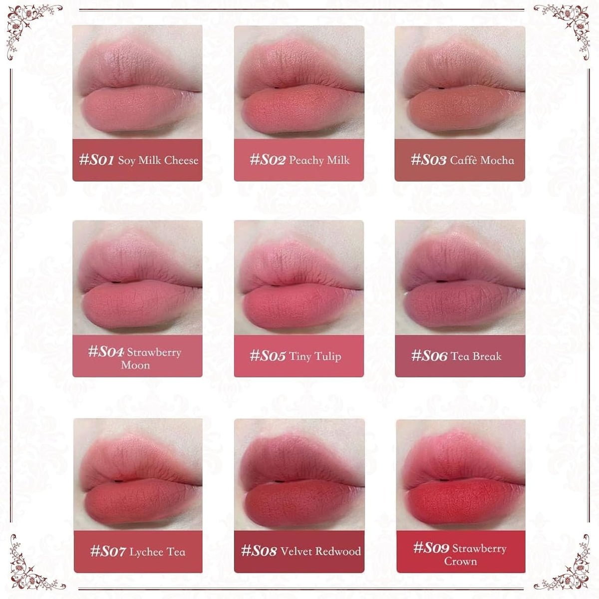Flower Knows Strawberry Rococo Cloud Lip Cream,Velvety Matte Liquid Lipstick,Pink Lipstick,Long Lasting Lip Stain,Kiss-proof Blurred Lipstick for Girls&Women,0.12 Fl Oz(S06 Tea Break)