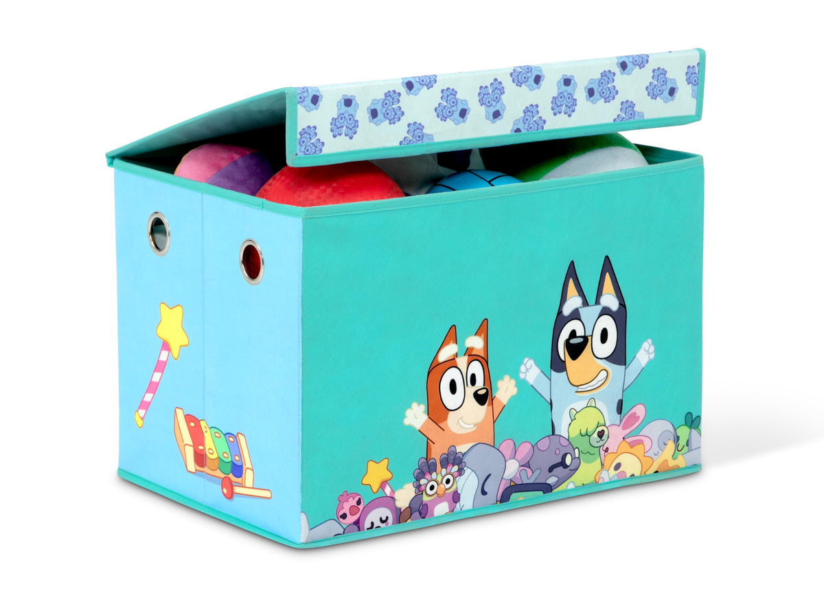 Delta Children - Bluey 4-Piece Toddler Room-in-a-Box Set – Includes Sleep and Play Toddler Bed, Table, 1 Chair and Fabric Toy Box, Blue