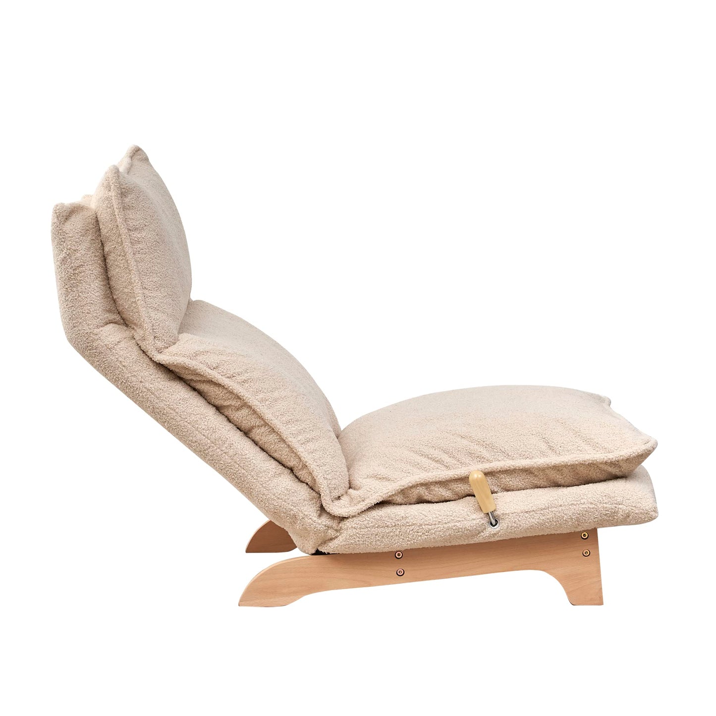 YzzhStaryefire Floor Chair Single Lazy Sofa Leisure Balcony Reclining Japanese Tatami Adjustable Recliner with Ottoman for Living Room, Bedroom, Indoor Use (Stacked Footstool, Beige)