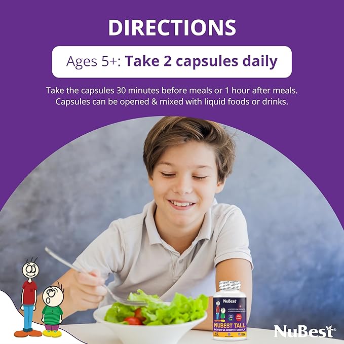 NuBest Tall - Calcium Supplement - Magnesium Supplement for Bones, Teeth - Support Bone Strength, Enhanced Immunity for Ages 5+ with Vitamin D3, Vitamin K2 and Blended Herbs - 3 Pack