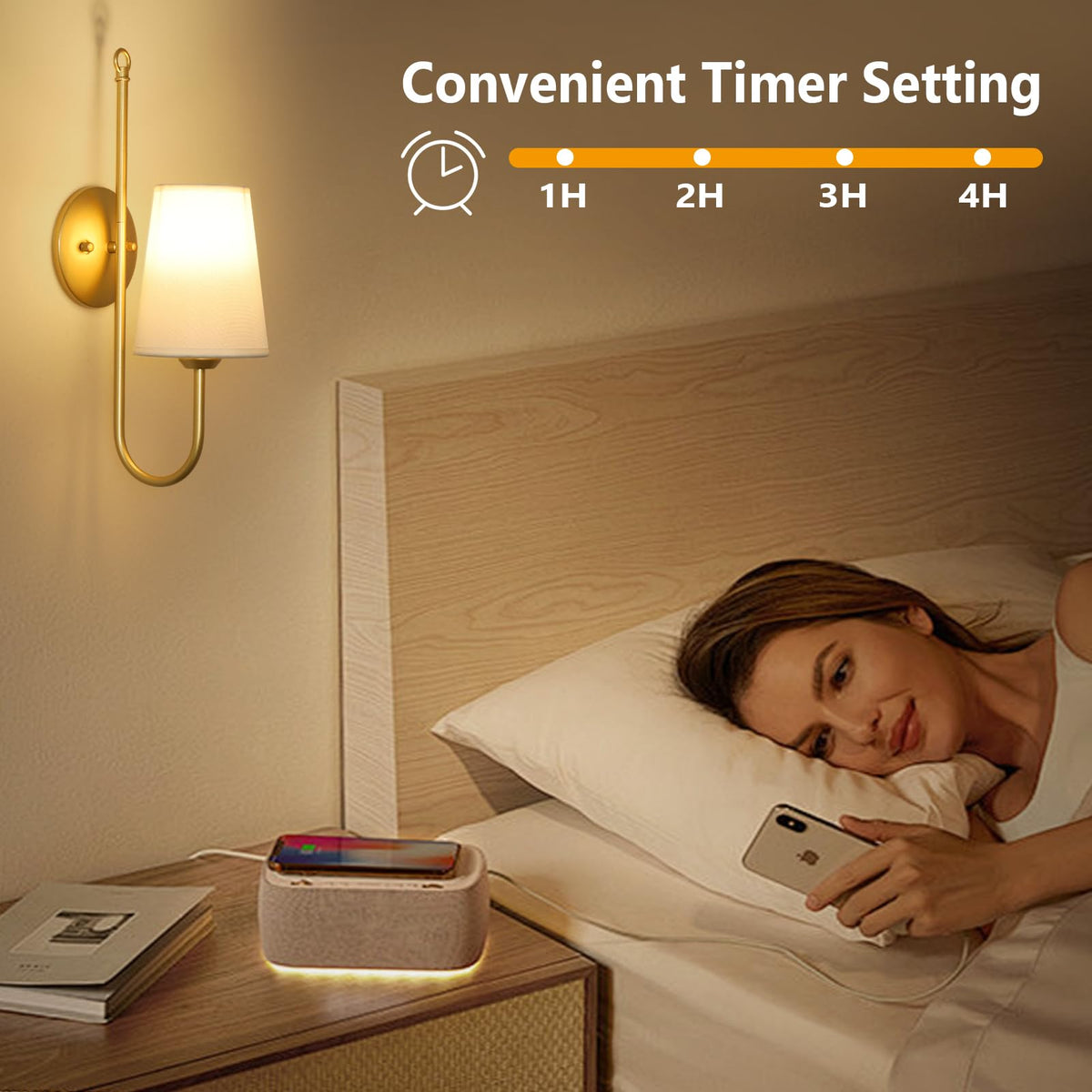 Battery Operated Wall Sconces Set of Two, Wireless Rechargeable Wall Lights with Remotes and RGB Bulbs, Gold Sconces Wall Decor Set of 2, Battery Powered Wall Sconce, Wall Lamp for Bedroom Living Room