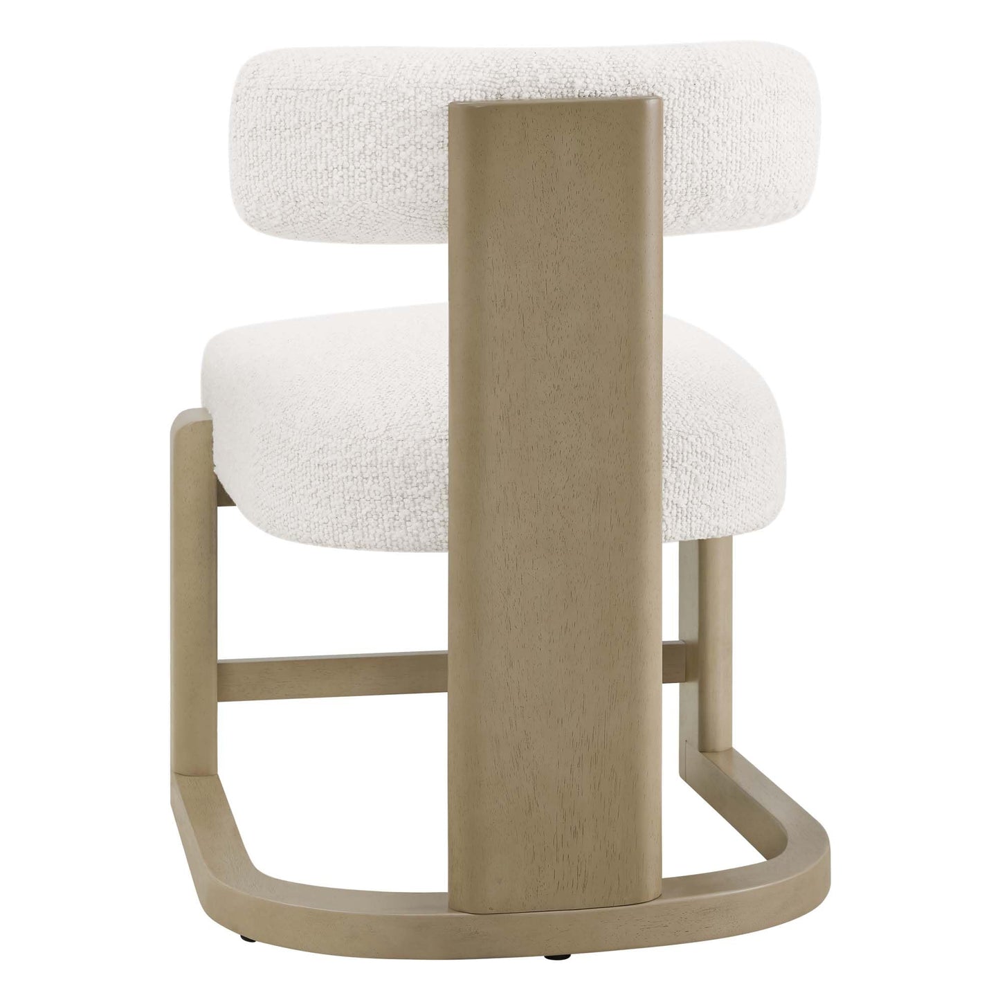 CHITA Upholstered Dining Chairs Set of 2, FSC Certified Mid Century Modern Kitchen & Dining Room Chairs, Fabric in Pearl (White), Solid Wood Frame in Gray Finish