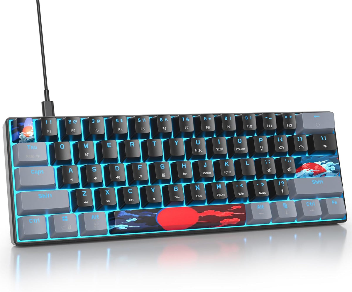 Owpkeenthy Full Size Green Mechanical Gaming Keyboard with Number Pad, Wired 100% Office NKRO Keyboard RGB Backlit 104 Keys with Red Switch for PC Gamer (104 Matcha)