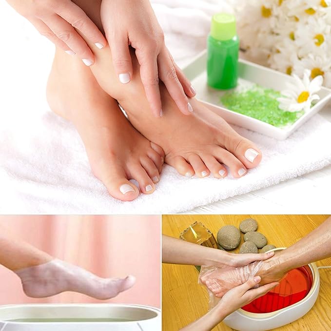 Segbeauty Paraffin Baths Liners for Feet, 200 Counts Thermal Foot Liners, Foot Covers with 200 Stickers for Snug Closure, Wax Bath Foot Bags for Paraffin Wax Machine Large