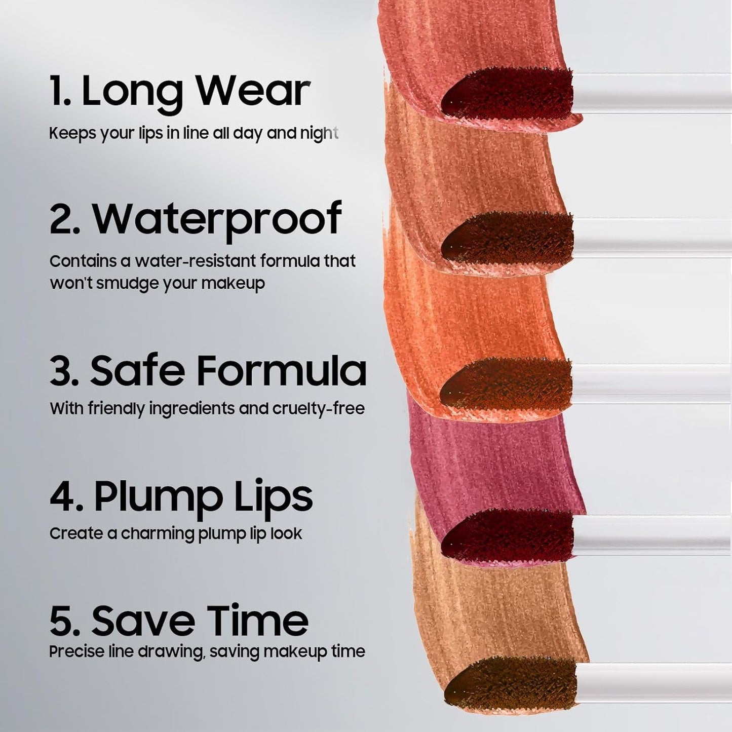 Lip Stain Peel Off - Lip Liner Long-wear & Waterproof Moisturizing Lip Stain with Matte Finish, Transfer-Proof, Non-Stick Cup Lip Tint Stay On All Day (Rose)