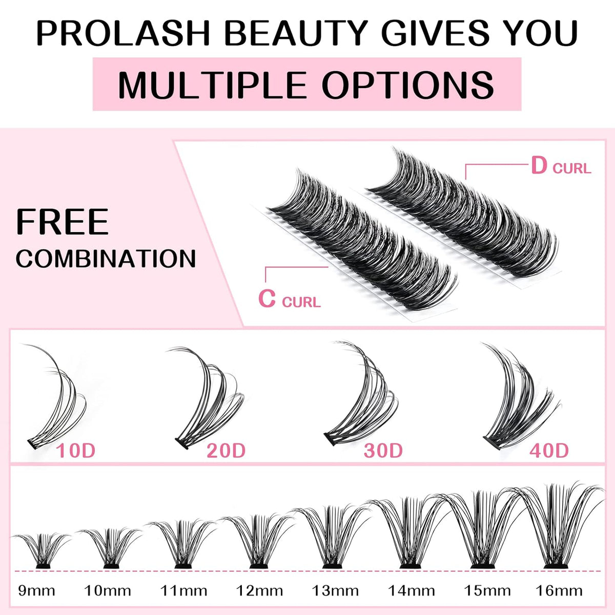 280 Pcs Individual Lashes 40D-C-0.07-10 Cluster Lashes C D Curl Wispy Lashes Bottom Lashes DIY Lashes At Home（40D-C-0.07-10）