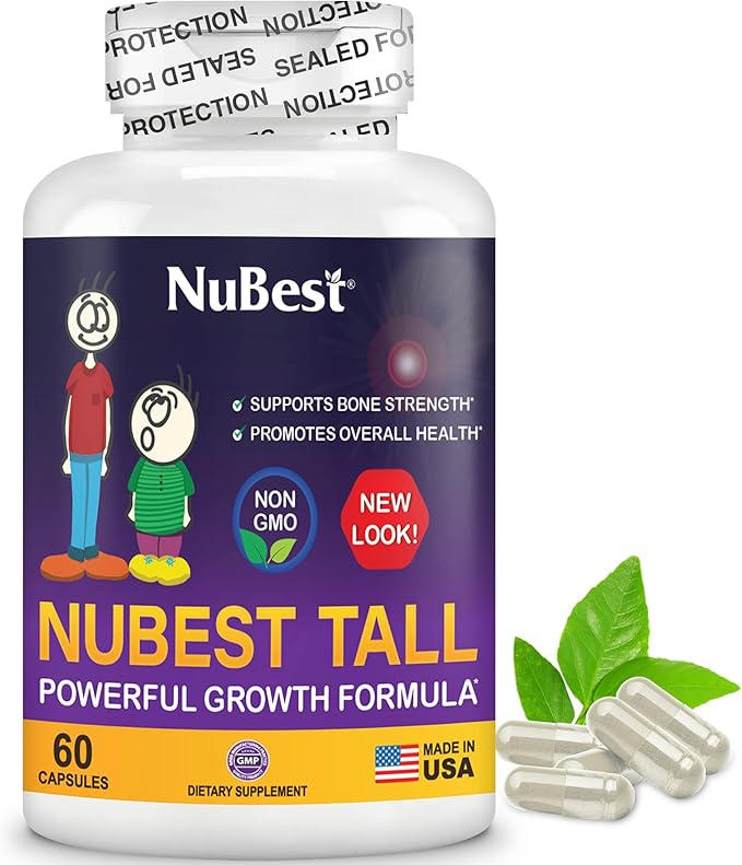NuBest Tall - Calcium Supplement - Magnesium Supplement for Bones, Teeth - Support Bone Strength, Enhanced Immunity for Ages 5+ with Vitamin D3, Vitamin K2 and Blended Herbs - 3 Pack