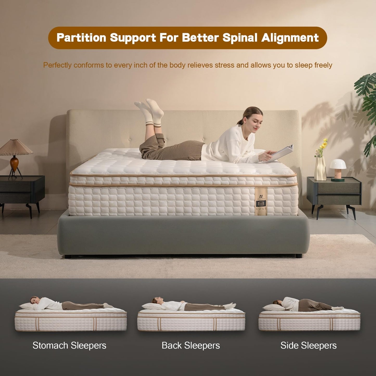 Queen Mattress,12 Inch Queen Size Mattresses in a Box,Memory Foam Hybrid Mattress ,with Individual Pocket Spring for Motion Isolation & Silent Sleep&Lumbar Support & Pressure Relief,Medium Firm