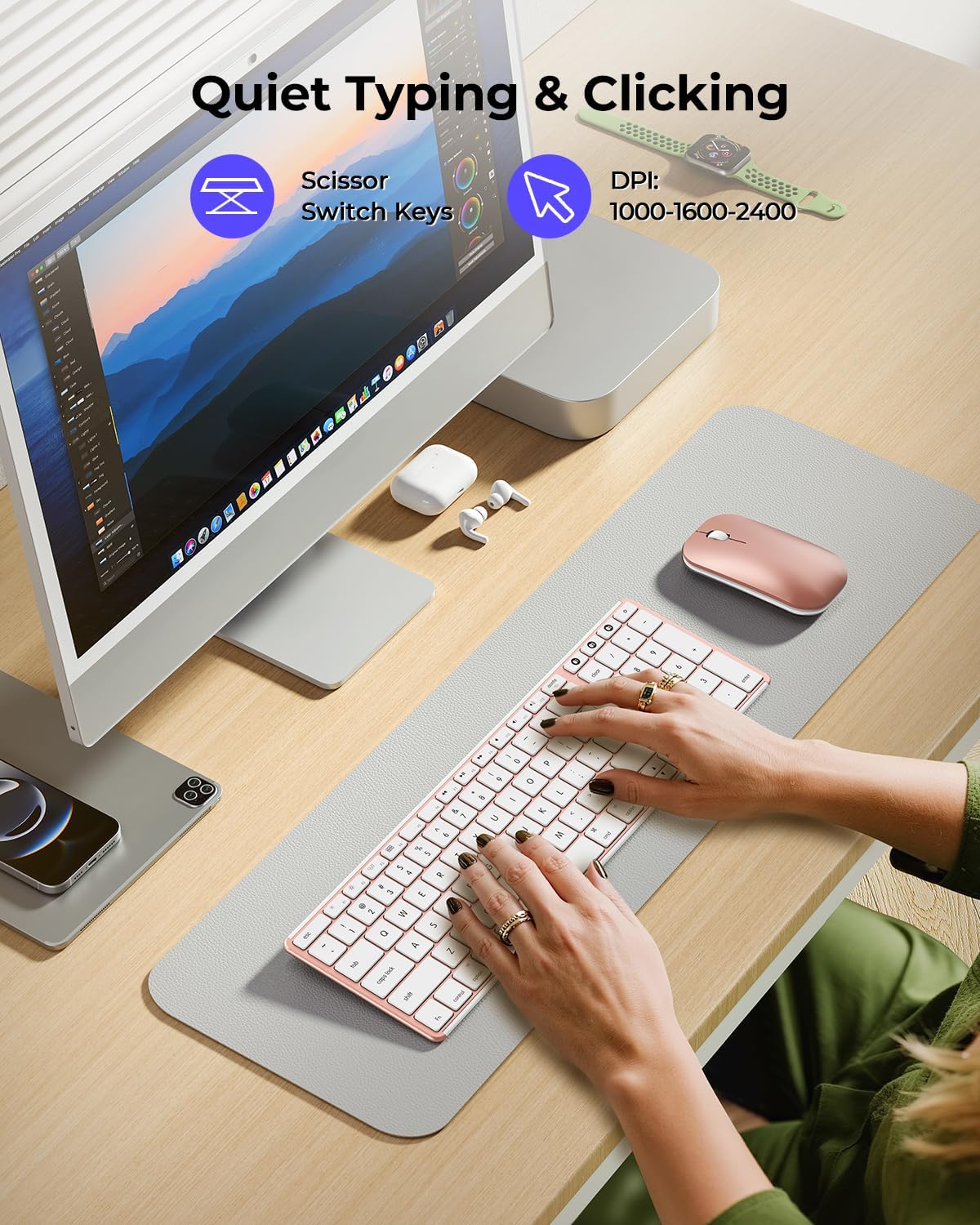 seenda SKM64-2 Bluetooth Keyboard and Mouse Combo for Mac, MacBook and iPad